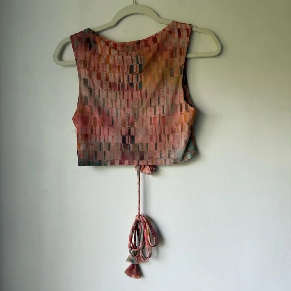 Misa Froma Crop Tank + Bruna Maxi Skirt Mesh Disco Matrix Coord Matching Set S